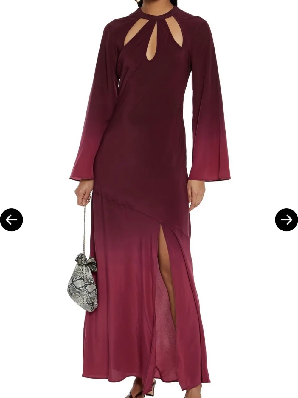 RIXO Burgundy/Wine Maxi Dress
